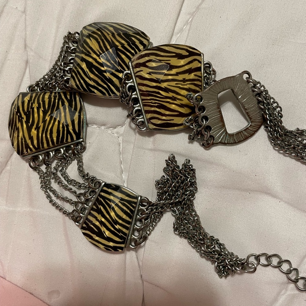Zebra Print Chain Bracelet